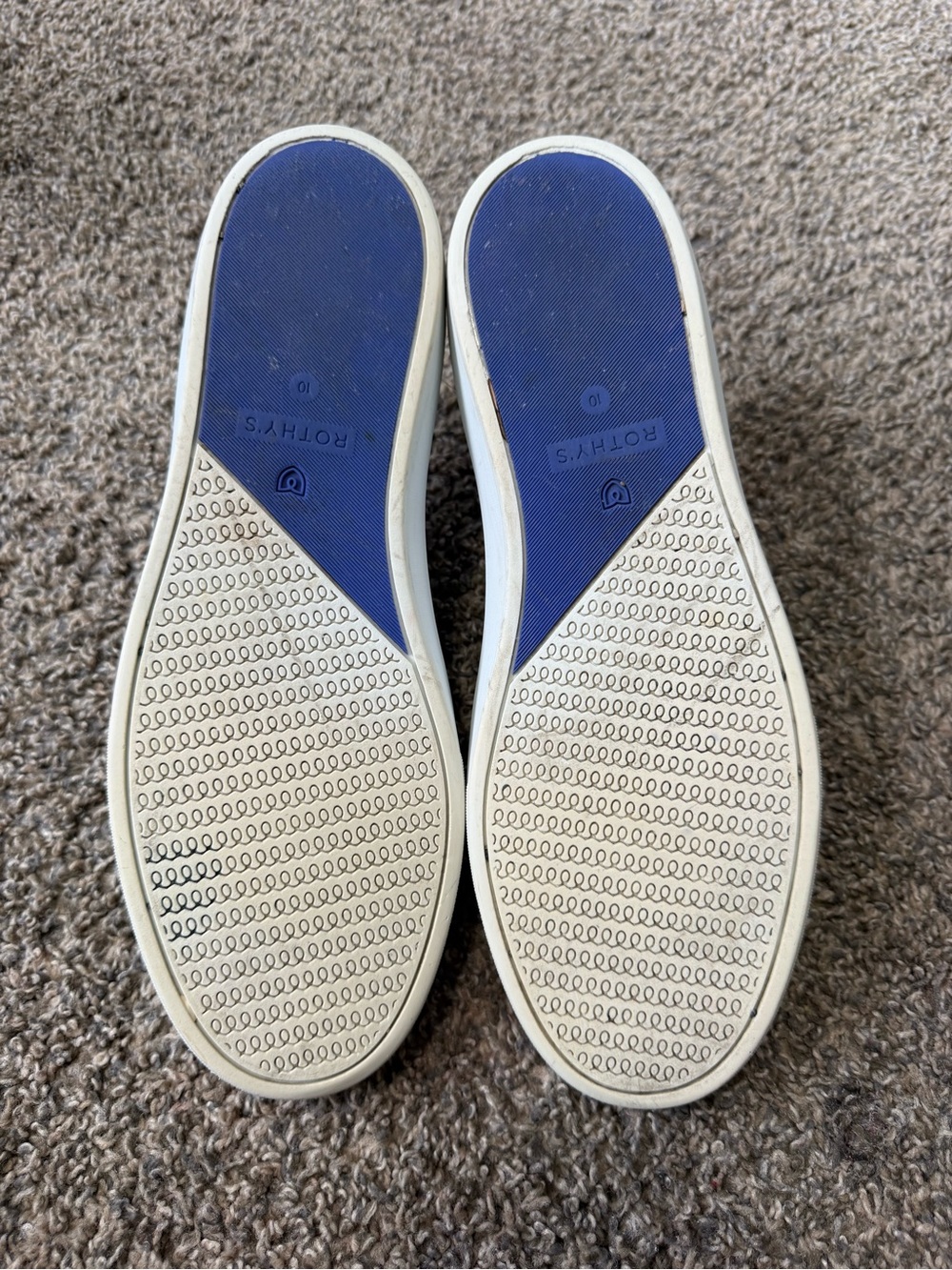 Rothy's Women's Slip-On Loafers in Olive Camo with Blue Trim - Picture 5 of 5